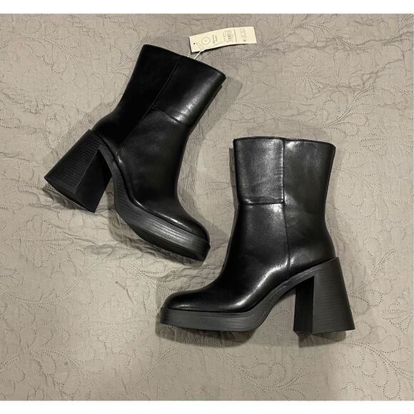 No Boundaries Shoes - No Boundaries Women’s 9 Black Chunk Heel Boots New Y2K Style